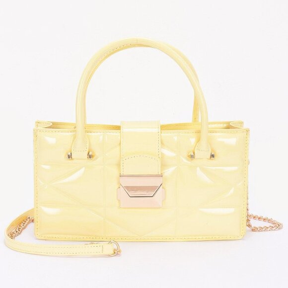 Embossed Enamel Handle Clutch - Picture 9 of 9